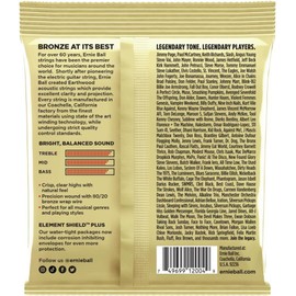 Ernie Ball Earthwood Light - Cuerdas para guitarra acústica, bronce 80/20, calibre 11-52