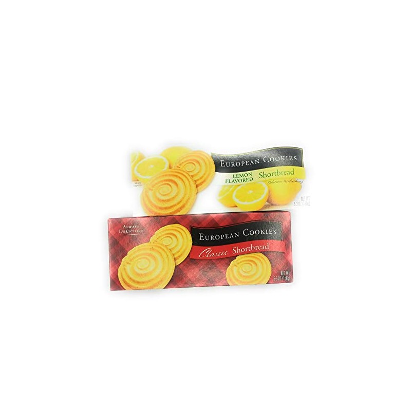 European Cookies Lemon Flavored and Classic Shortbread