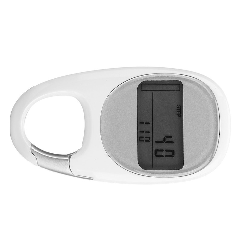 Step Counter Power Saving Mode Clear LCD Display Simple Carabiner