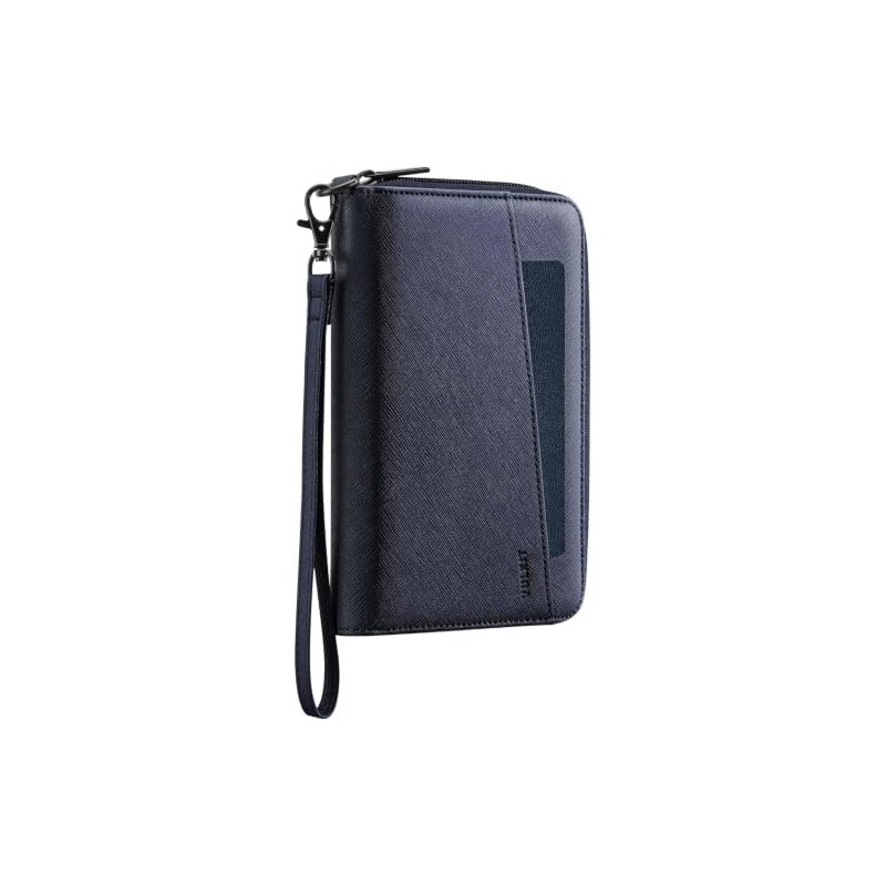 VULKIT Porta Pasaporte de Cuero con Bloqueo RFID y Correa