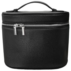 Upgrade Makeup Bag Travel Toiletry Bag Portable Cosmetic Makeup Organizer Bag Detachable Compartments (Black-dark and sophisticated style)