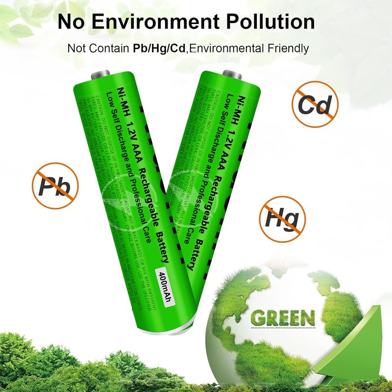 Nraonrn 4 Pack NI-MH AAA Rechargeable Battery for Panasonic, 1.2V