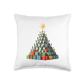 Christmas Tree Mason Trowel Bricklayer Bricklaying Throw Pillow