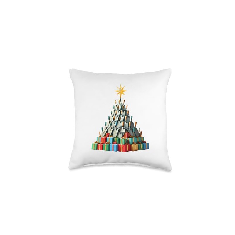 Christmas Tree Mason Trowel Bricklayer Bricklaying Throw Pillow