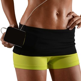 The TUBE Wearable Waistband Pocket/Zippers, X-Small, Black with Black