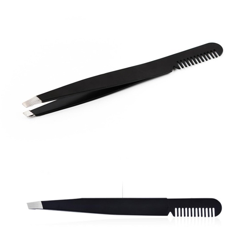 Ipetboom Eyebrow Tweezer Comb Stainless Steel Hair Removal Tool for