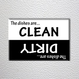 Dishes Are... Clean / Dirty Dishwasher (NEW High Quality FRIDGE MAGNET)
