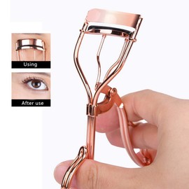 EIAKE 2PCS Eyelash Curler Kits with Eyebrow Brush Eyelashes Curling Applicator Extension Sets Eye Lash Curler Makeup Tools For Women (Eyelash Curler +Eyebrow Brush, Rose Golden)