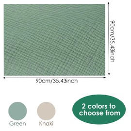 Muslin Blanket for Newborns, 90 x 90cm Baby Blanket, Cotton Muslin Throw Blanket, 4-Layer Cotton Breathable Unisex Infant Receiving Blanket, Baby Muslin Swaddle Cloth Wrap Blankets for Kid (Green)