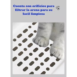 Arenero para Gatos Antiolores Puerta Palita 2 Salidas (Gris)