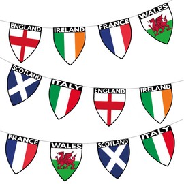Six Nations Rugby Flag Bunting Party Pub Sports Club Decorations 12pcs 2.5m