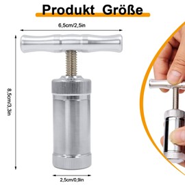 Pollen Pollen Press, 1 Piece Stainless Steel Pollen Press Tool Pollen T Press, T Handle Pollen Compressor for Herbs, Spices, Garlic, Pepper, Salt, Silver