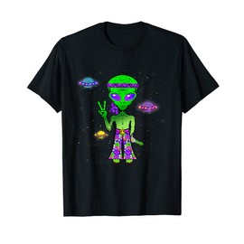 Cool Retro Hippie Sixties Seventies Space Alien Theme T-Shirt