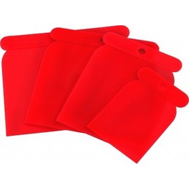 Triuso Japanspachtelsatz 4-Piece Red Plastic 5 / 8/10 / 12 CM Lackierzubehör Caulking Blade Scraper Spatula