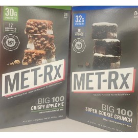 MET-Rx Big 100 Colossal Protein Bars Variety Pack, Super Cookie Crunch and Crisp