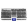 340Pcs Flange Self Tapping, Black Galvanised Screws Large Flange Head