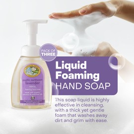 Oregon Soap Company - Foaming Hand Soap, Hand Soap Refills and Self Foaming Liquid Hand Soap, Liquid Hand Soap Bulk for Hand Wash, Pacific Northwest Lavender, 8.3 Oz, 3 Pack