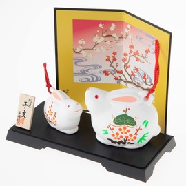 Seto Pottery 2023 Zodiac Uzu Good Luck Congratulations Figurine Good Luck Matsutake Umeu Fukuzu Parent-Child Showine Kiln 112 Parent/8.8 x 5.4 x 7 cm Child/6.3 x 3.8 x 4.8 cm