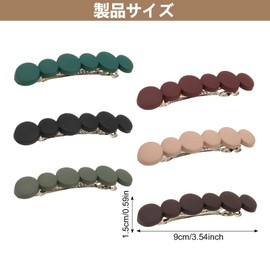 Barrette, Stylish Hair Clip, Set of 6, Hair Accessories, Matte, Women's, Weddings, School Entrance Ceremonies, Concerts, Parties, Everyday Use