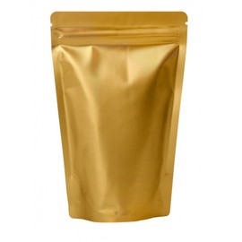 RIGHTPAK Stand Up Pouch Gold Matt 50 Pieces 11cm x 17cm Resealable Ziplock with Tear Notch for Food Storage, Heat Sealable