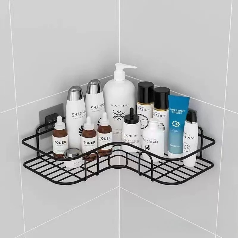 Metal Shower Shelf for Bathroom Storage – Wall-Mounted Single-Tier Organizer