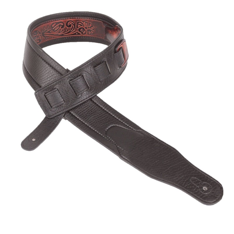 Walker & Williams GB-126 Bourbon Brown Padded Guitar Strap Texas