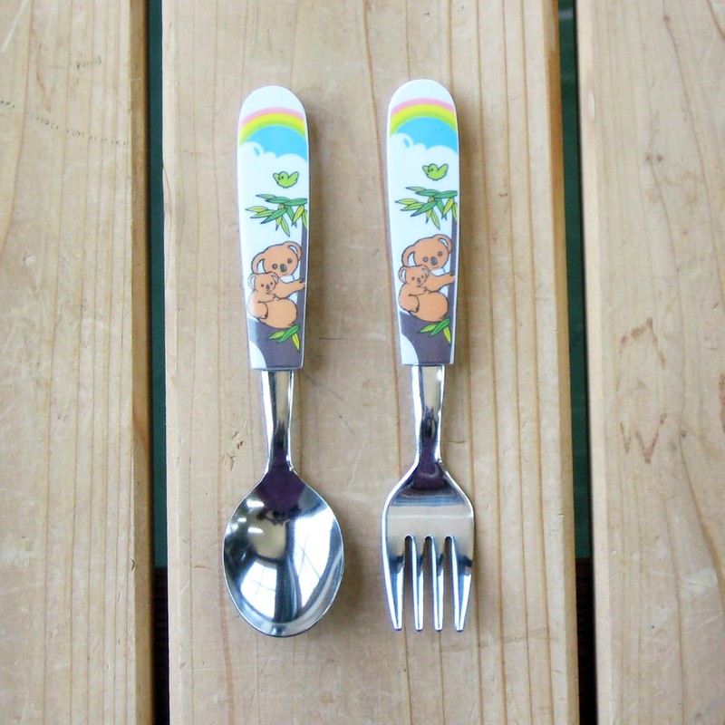 Nagao Children's Spoon and Fork Set, 5.4 inches (13.8 cm),