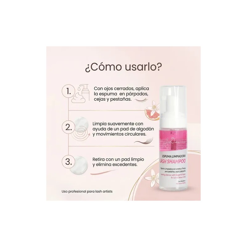 Lash Shampoo Limpieza Profesional J Denis Para Pestañas Mink