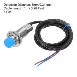 MECCANIXITY M18 Approach Sensor Inductive Proximity Sensor Switch NC Normally Close NPN 8mm Detection Distance, DC 6-36V LJ18A3-8-Z/AX, 3.3ft, 5Pcs