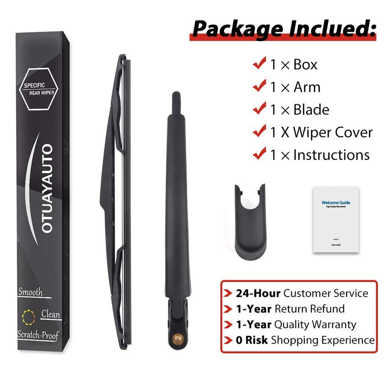 Rear Windshield Wiper Arm Blade Set, Replacement for Lincoln MKX,