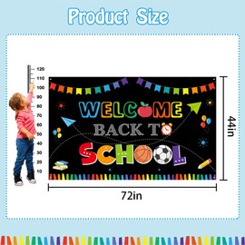 Welcome Back to School Banner Backdrop Back to School Decorations First Day of School Sign Bulletin Board Hanging Decor Photo Prop Back To School Supplies for School Classroom Office (72 X 44 Inch)
