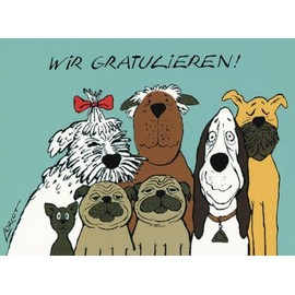 Inkognito Postcards | Occasion: "Birthday", design: congratulations "Wir gratulieren!", artist: Loriot (Vicco von Bülow), item number: 15131, by Berliner Verlag