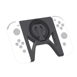 TEGRUP Charger Grip for Joy-Con with Magnetic Phone Mount Horizontal and vertical dual-use Hinge upgraded Version (BLACK)