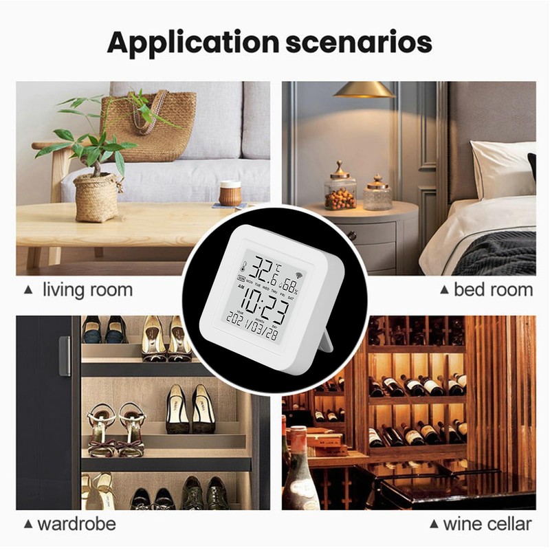 Temperature and Humidity Sensor, Wireless Digital Hygrometer Thermometer with LED