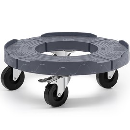 W B D WEIBIDA Upgraded Trash Can Roller Base Adjustable 15-19 Inch Round Dolly with 3” Wheels Heavy Duty 480 lbs Barrel Dolly Multi Functional Drum Dolly Large Bucket Dolly