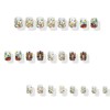 24pcs Fall Press on Nails Short Square Thanksgiving Day Fake