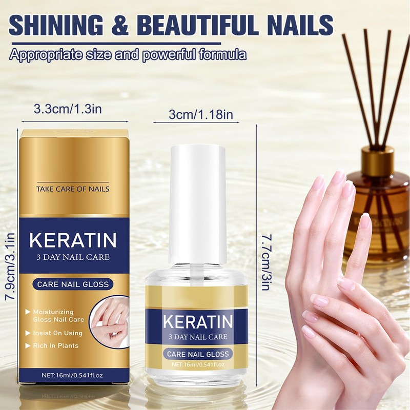 Keratin Nail Care Oil, Deeply Moisturizing Treatment for Strong, Glossy