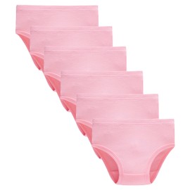 Winging Day Packs of 6 Little Girls Panties Solid Pink Underwear Size 6