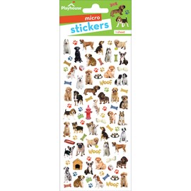 Playhouse Micro Mini Foil Accent Sticker Sheet for Crafts, Trading & Collecting - Dog Buddies 1 Pack