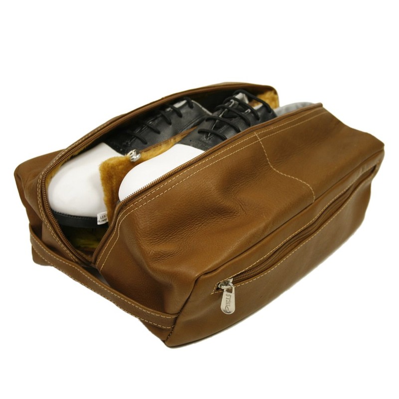 Piel Leather Deluxe Shoe Bag, Saddle, One Size
