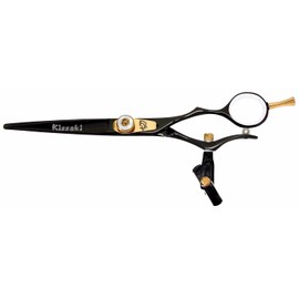 Kissaki Hair Scissors Gokatana 6.0 inches Double Swivel Black W Titanium Hair Cutting Shears