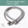 Faucet Supply Lines, 24 inch Faucet Hose Connector, Bathroom Kitchen