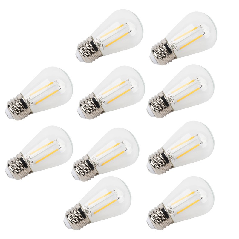 10Pcs Vintage Light Bulb S14 E27 180LM Transparent Glass LED