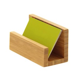 SEIWEI 1Pcs Bamboo Name Card Organizer Desktop Business Card Holder Wooden Card Display Stand for Signage, Product Description