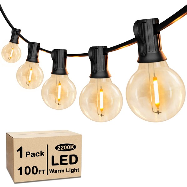 VerRon 100FT LED G40 Globe String Lights, Waterproof Shatterproof Outdoor