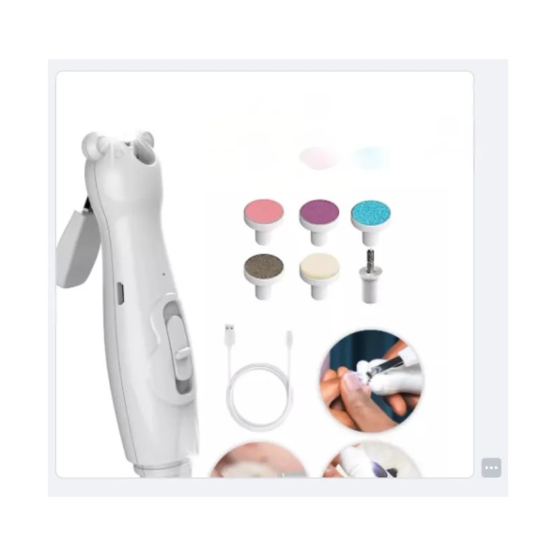 Kit Limador Uñas Cortaúñas Para Bebe Eléctrico Luz Led