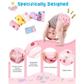 JAHSIYI Strawberry Underwear for Little Girls Organic Cotton Panties 4T Toddler Comfy Tagless Briefs Undies Underpants Clothes Multipacks Size 4 Yrs, XS