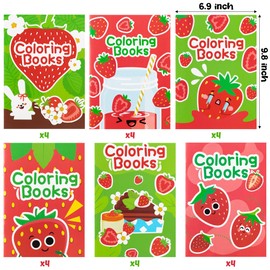 DGjianfei 24PCS Strawberry Coloring Books DIY Art Drawing Book with Dessert Summer Fruits Patterns for Kids Strawberries Birthday Berry Sweet Party Favors Goodie Bag Filler Class Art Activity Supply