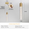 2 Pack Modern Kitchen Island Hanging Light, Gold LED Pendant