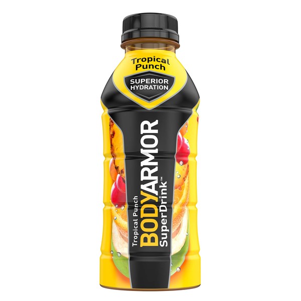 BODYARMOR Sports Drink Sports Beverage, Tropical Punch, Natural Flavor With Vitamins, Potassium-Packed Electrolytes, No Preservatives, Perfect For Athletes, 16 Fl Oz (Pack of 12)